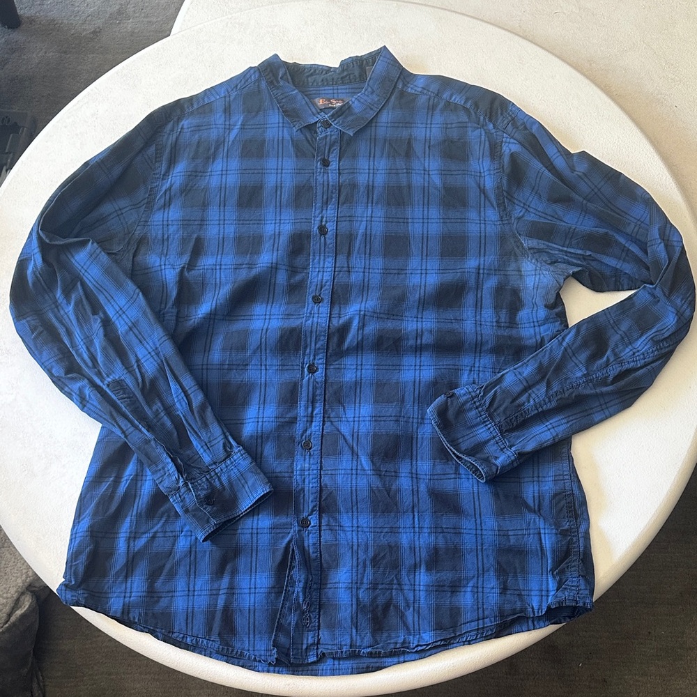 Ben Sherman Navy Checkered Men's Shirt